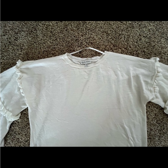 Nieman Marcus Sweater Womens XL cream Bell Sleeves - Picture 3 of 4